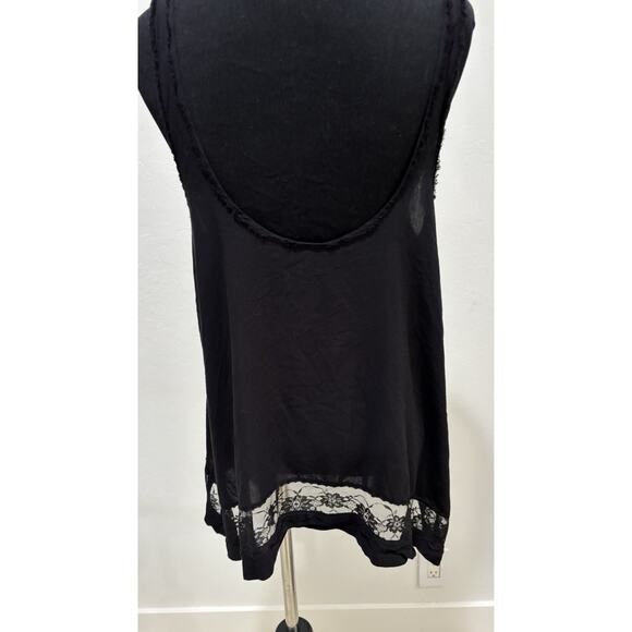 FREE PEOPLE Intimately Black Hi-Low Lace trim Cami Tank Top Size Small - Picture 5 of 6
